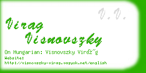 virag visnovszky business card